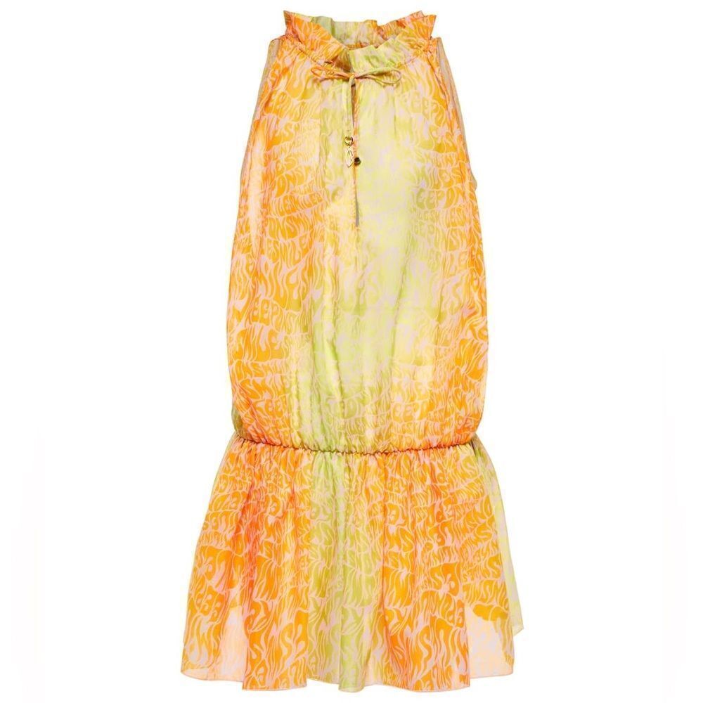 ⭕️ Stella McCartney Mini Dress Multi Color Orange Yellow Designer XS